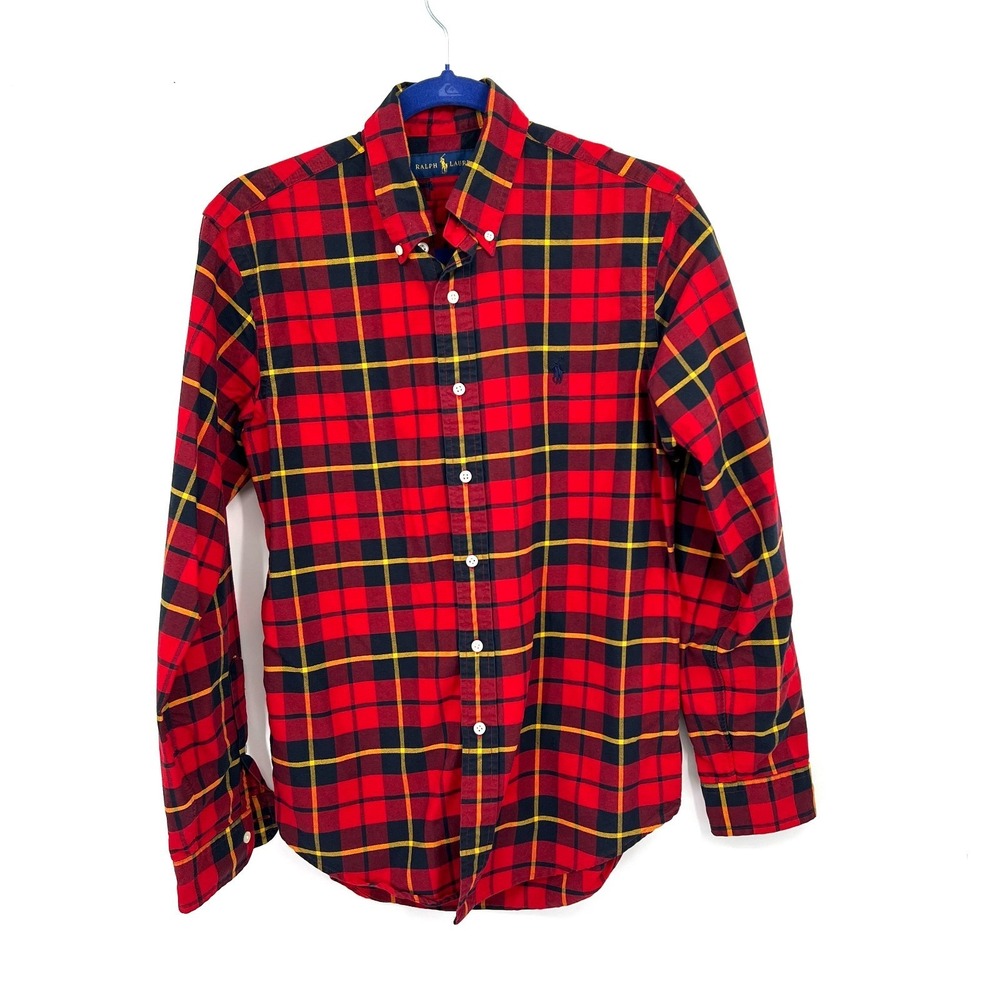 Polo Ralph Lauren plaid button down shirt preppy old money ivy league pony M